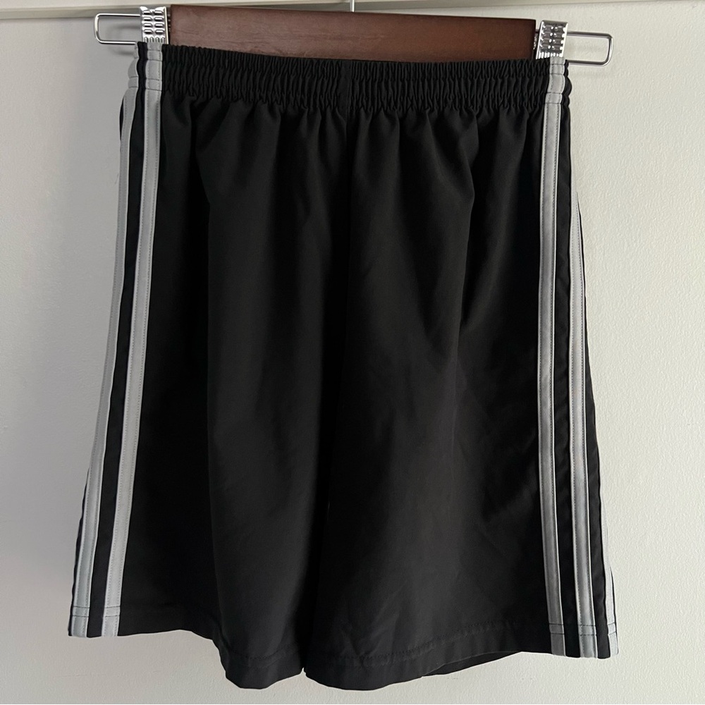 Boy’s Adidas Black Athletic Shorts with Contrast Side Stripes
